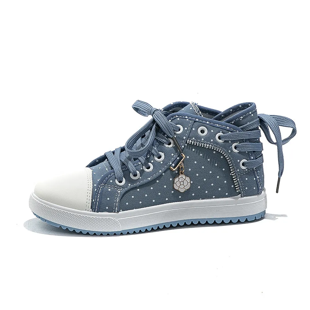 2024🔥New🔥Lace Mesh Breathable High Top Women's Canvas Shoes