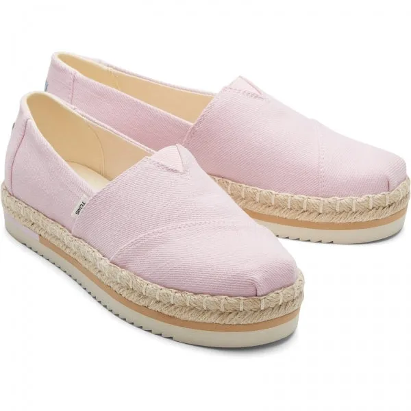 ALPARGATA PLATFORM ROPE Ladies Slip-On Canvas Espadrilles Pink