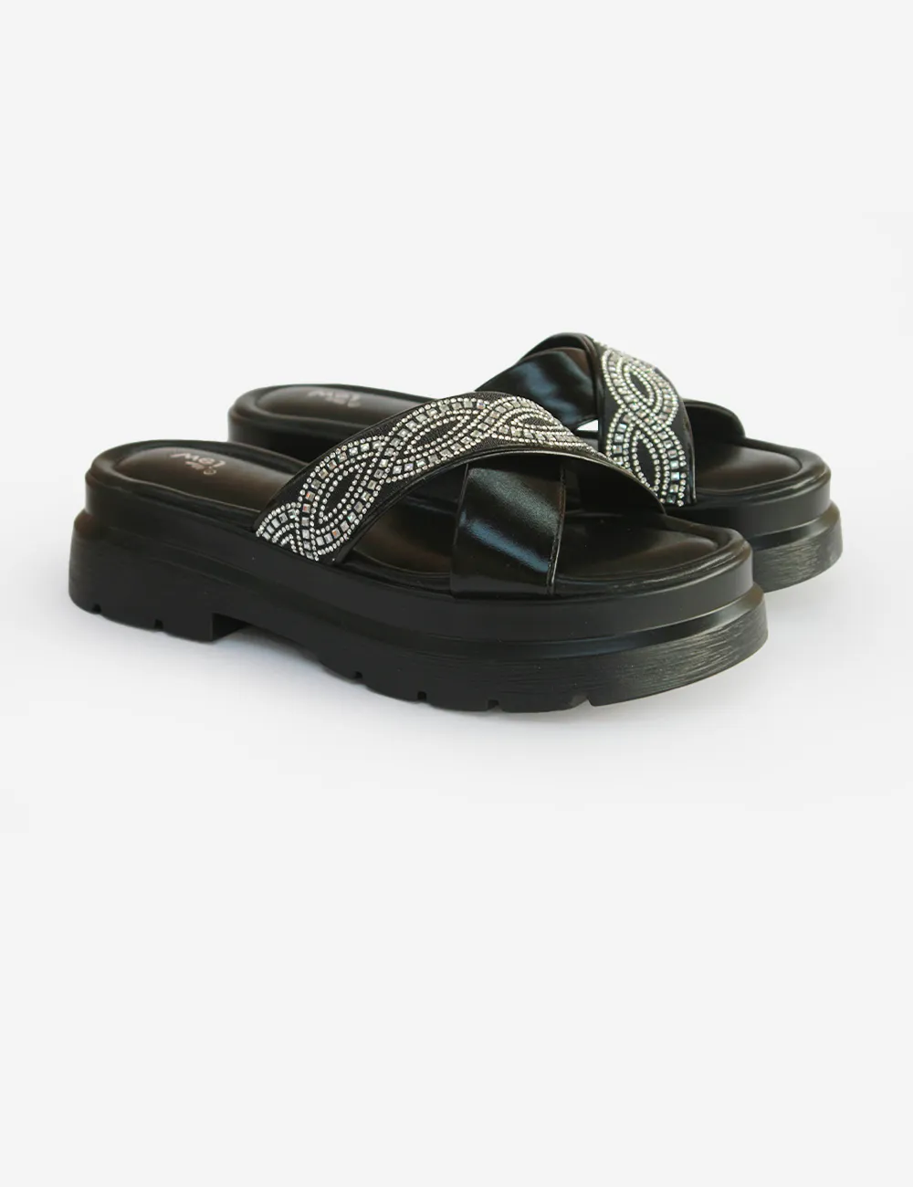 Black | Wedge Slippers for women