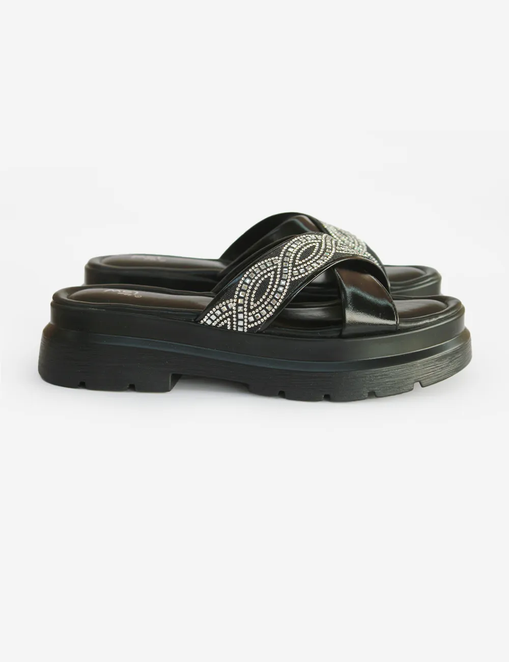 Black | Wedge Slippers for women