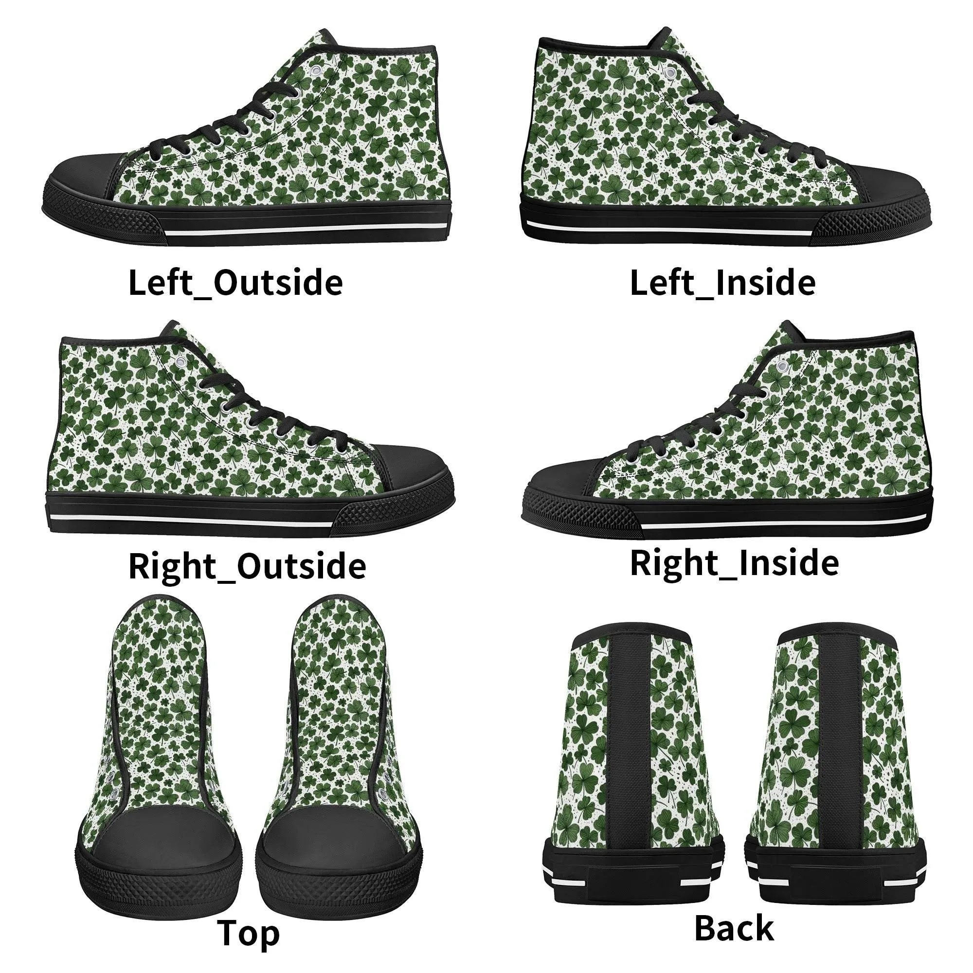 Clovers Womens High Top Canvas Shoes