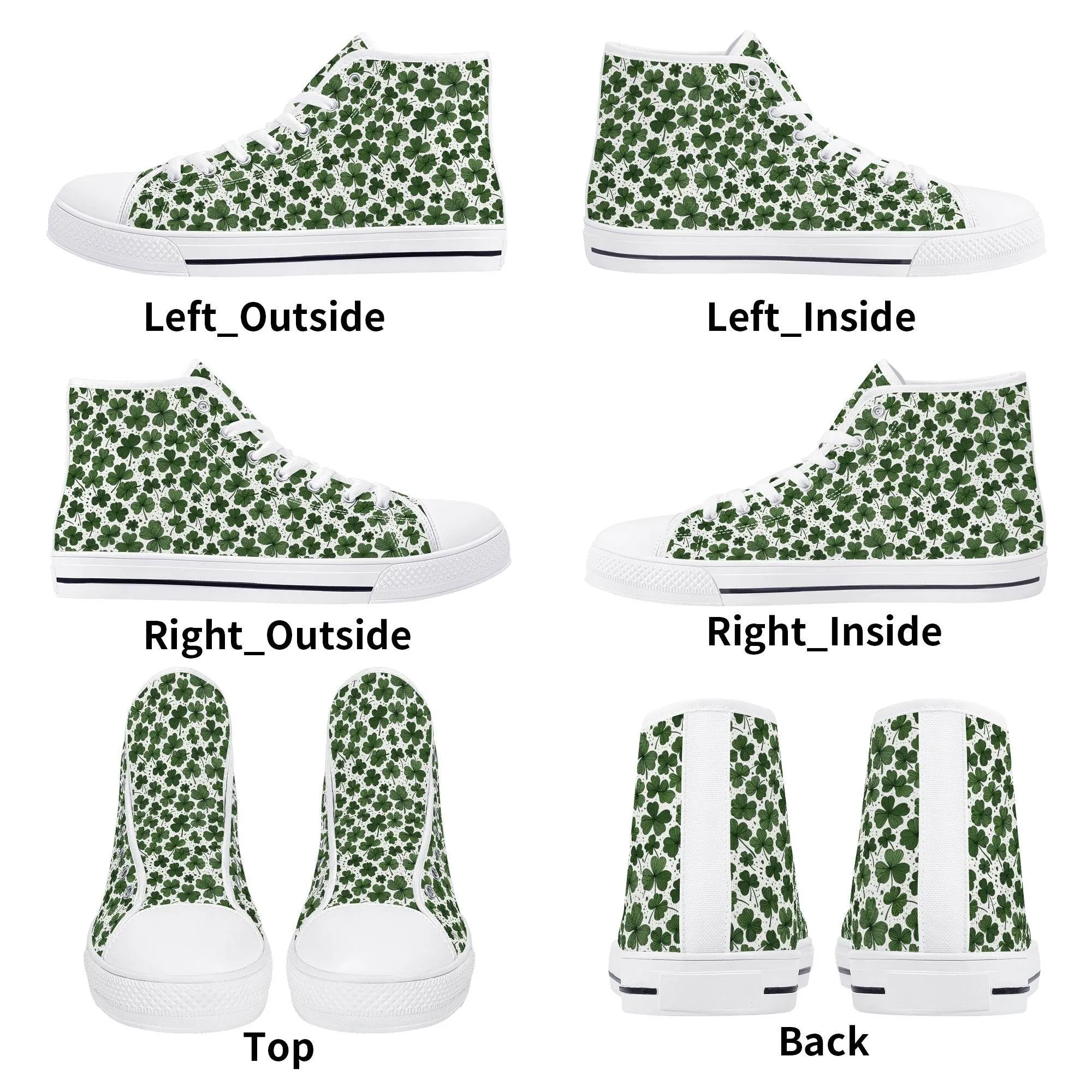 Clovers Womens High Top Canvas Shoes