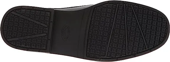 Dr Scholl's Jeff Black Leather Slip On Stacked Heel Rounded Toe Fashion Loafers