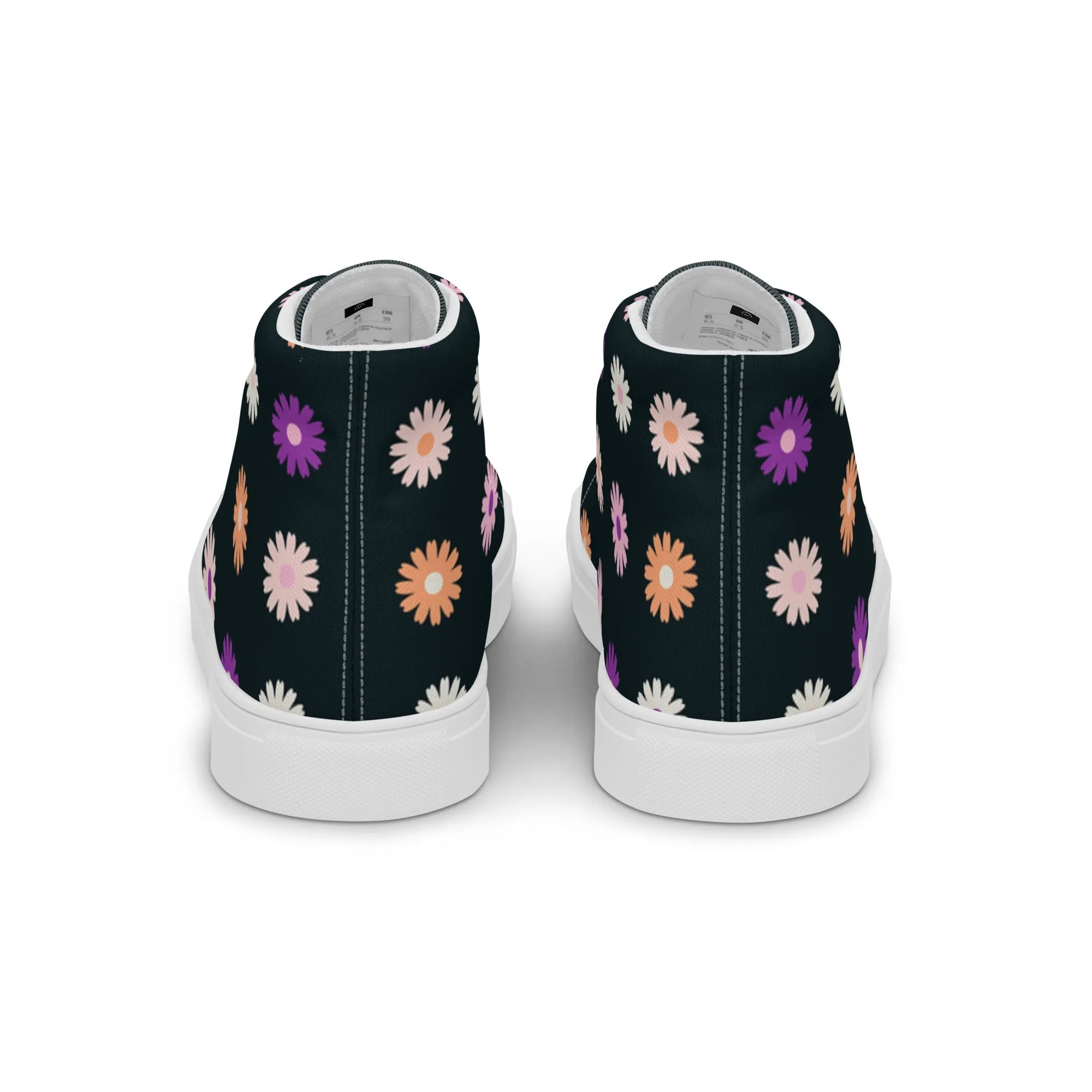 Flower Power high top canvas shoes