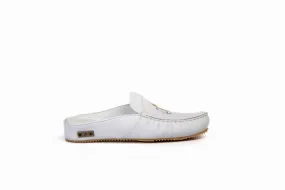 FOOT FEDERATION MARINE MOC-TOE MEN'S LEATHER SLIPPER WHITE