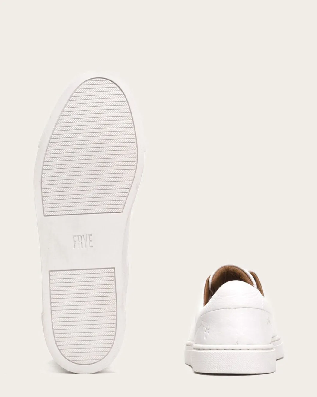 Frye Ivy Low Lace Leather Sneaker- White