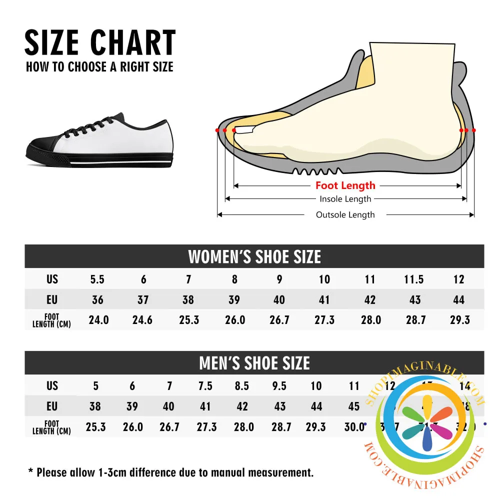 Funky Checkered Ladies Low Top Canvas Shoes