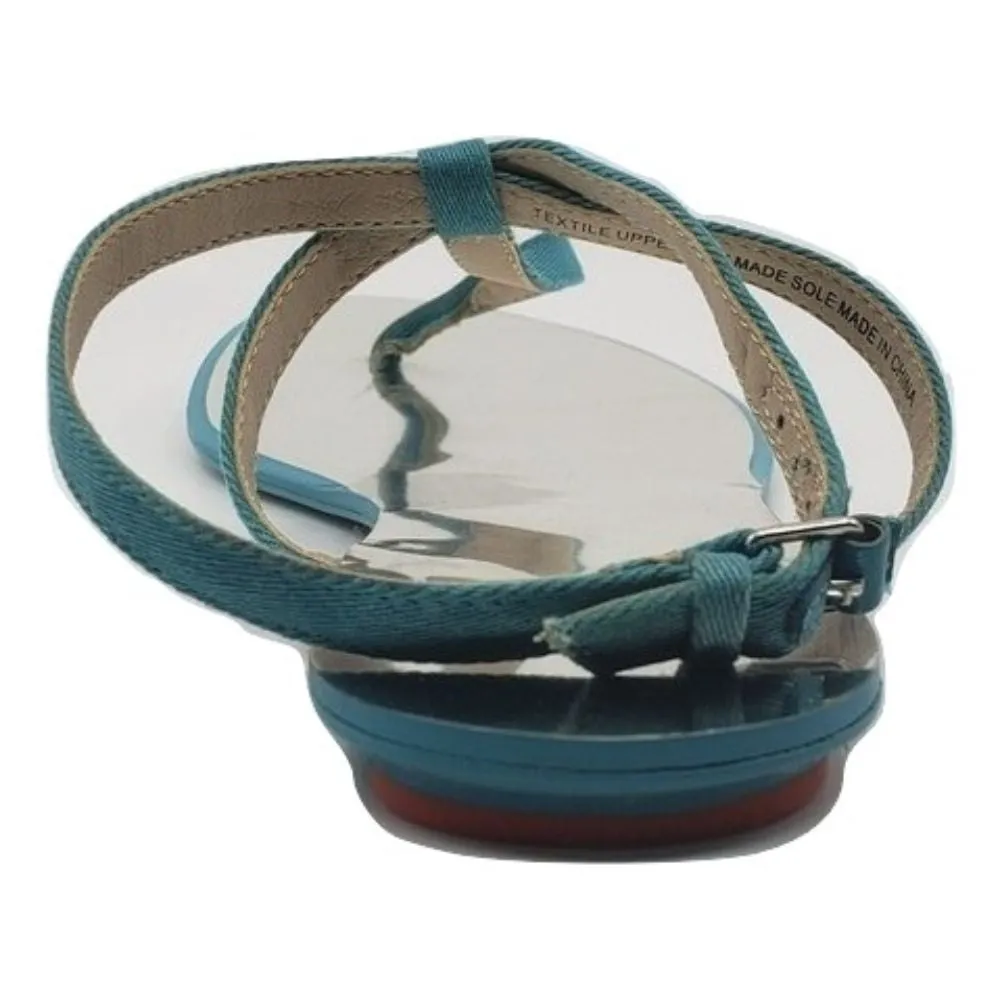 Krish Turquoise and Silver Fabric Joe's Jeans Flat Sandals