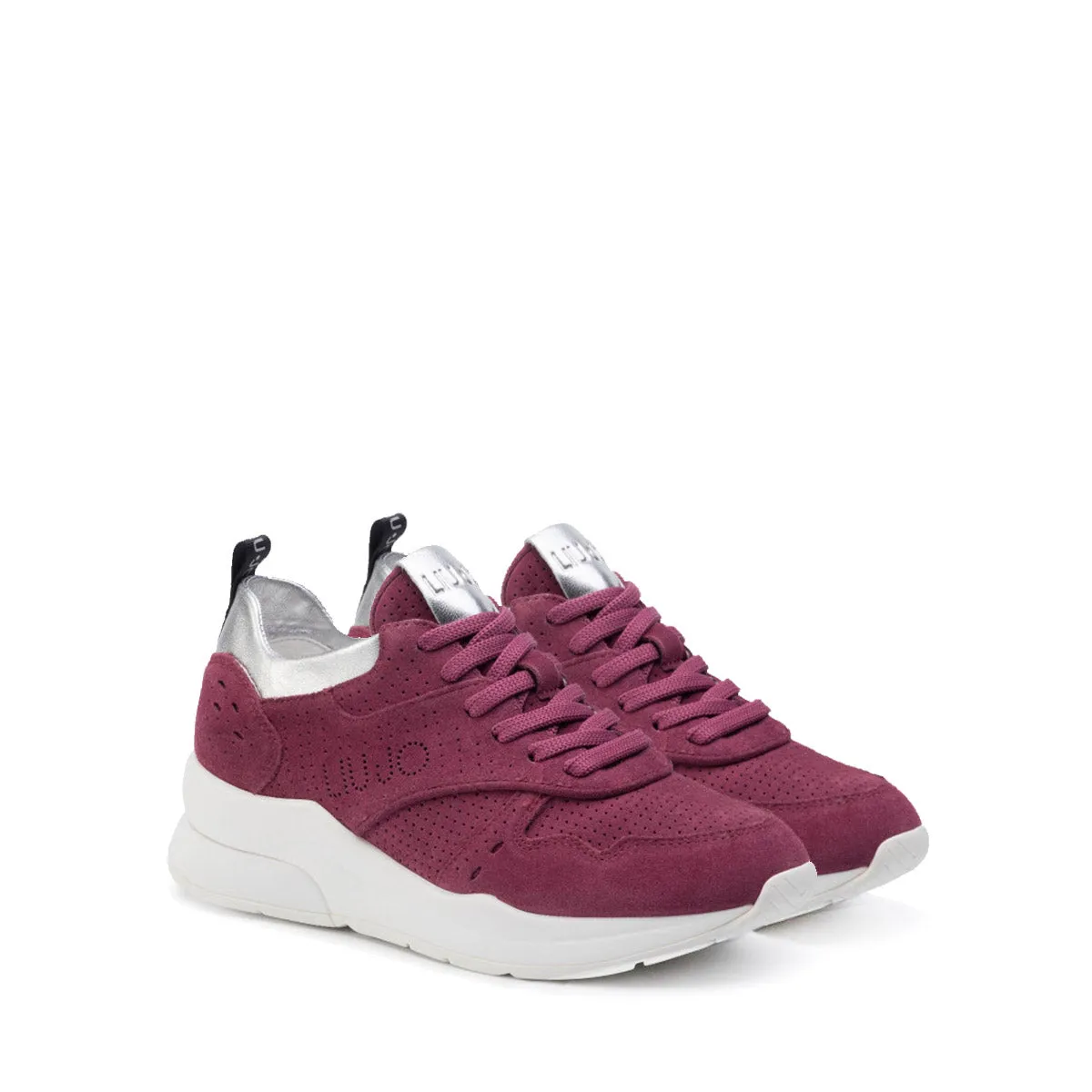Liu Jo - Lace Up Suede Sneakers Karlie - B19009PX025 - WINE