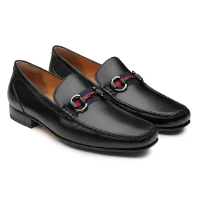Men´s black leather classic loafers