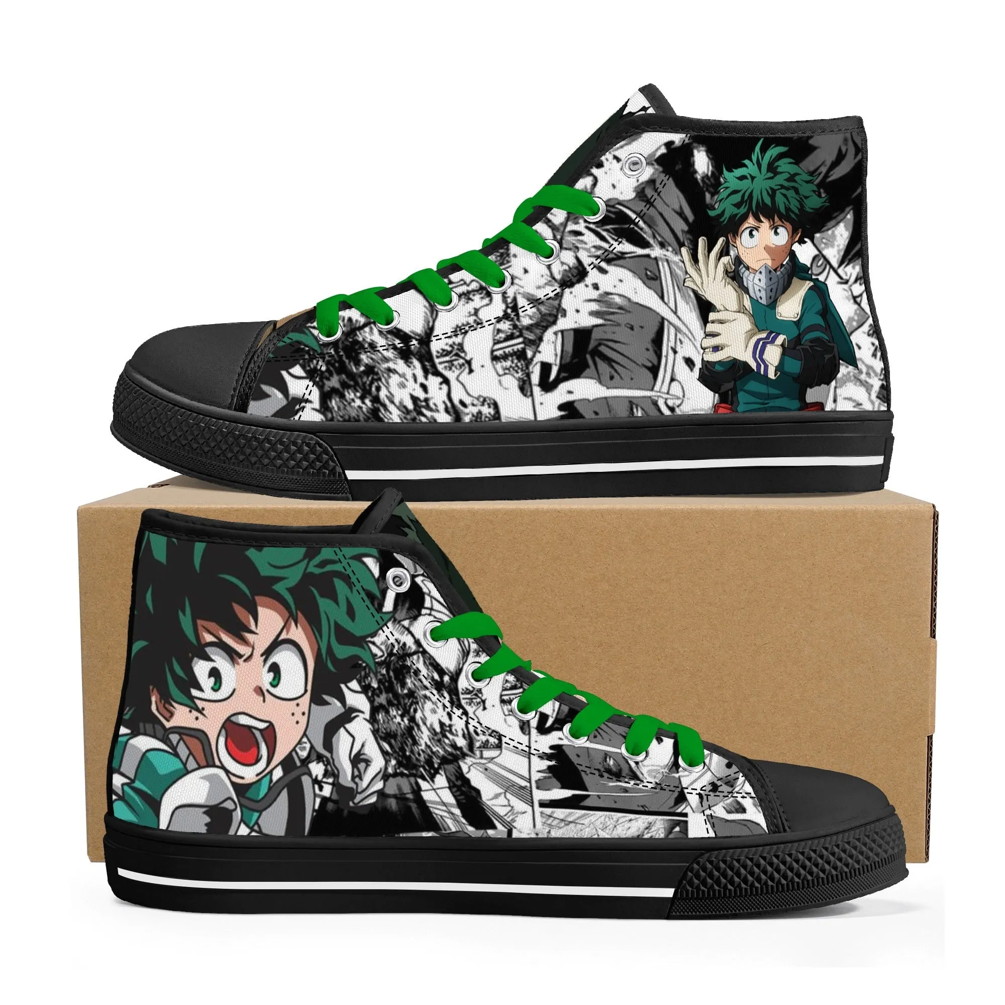 MHA Anime Mens High Top Canvas Shoes