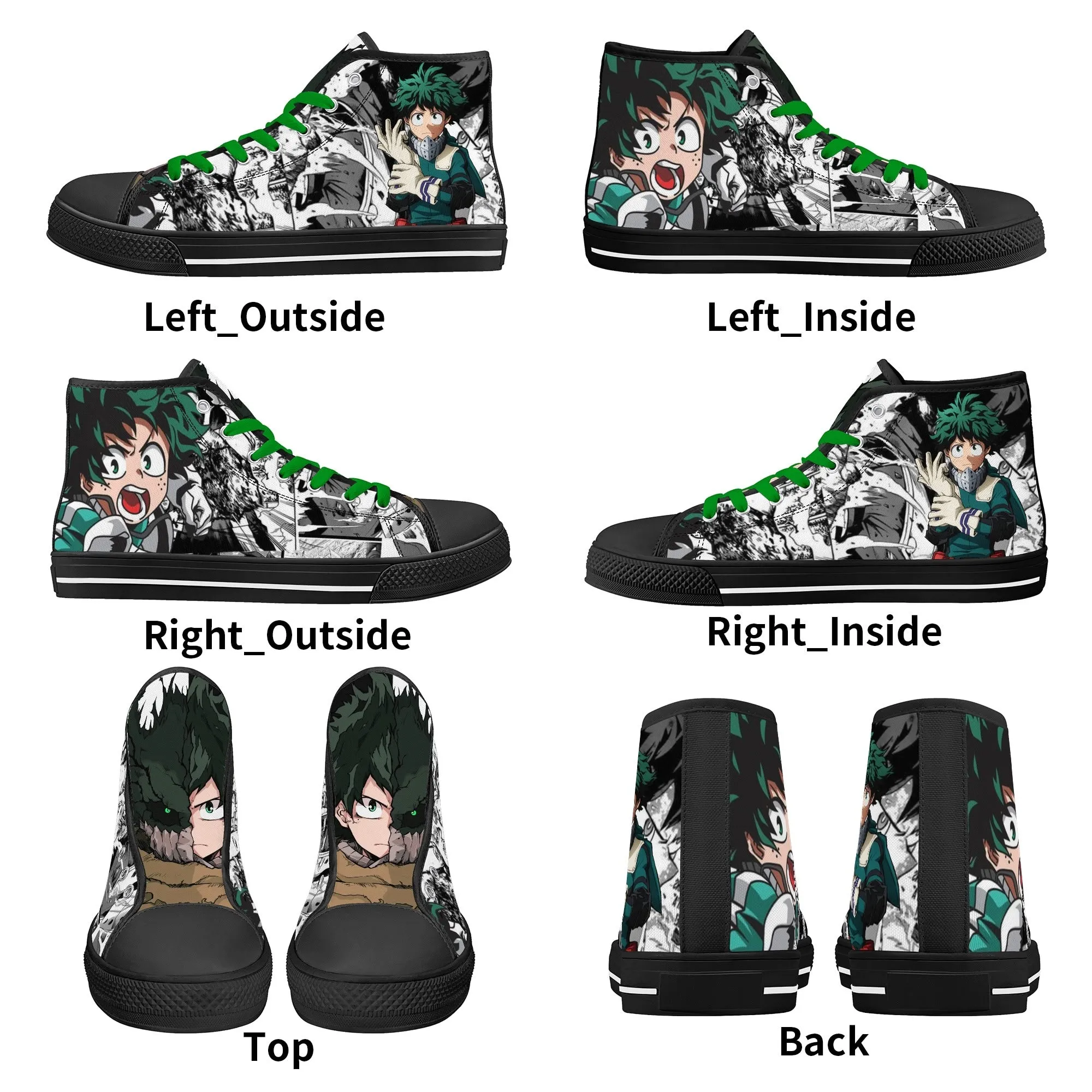 MHA Anime Mens High Top Canvas Shoes