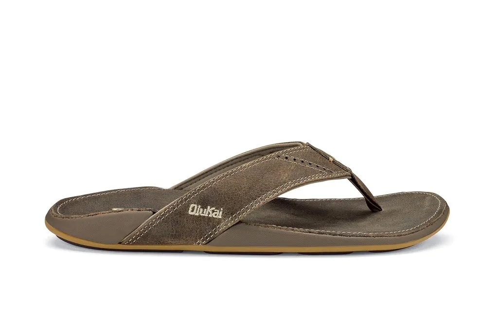 OluKai Mens Nui Leather Beach Sandal