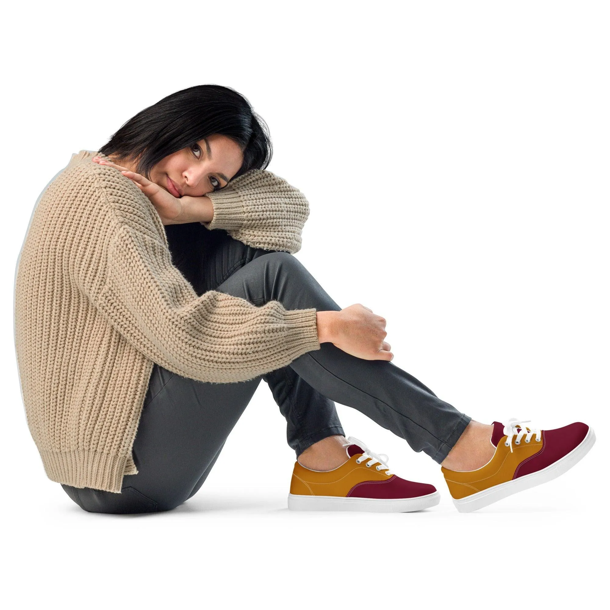 Renai Color Block Lace Up Canvas Sneakers