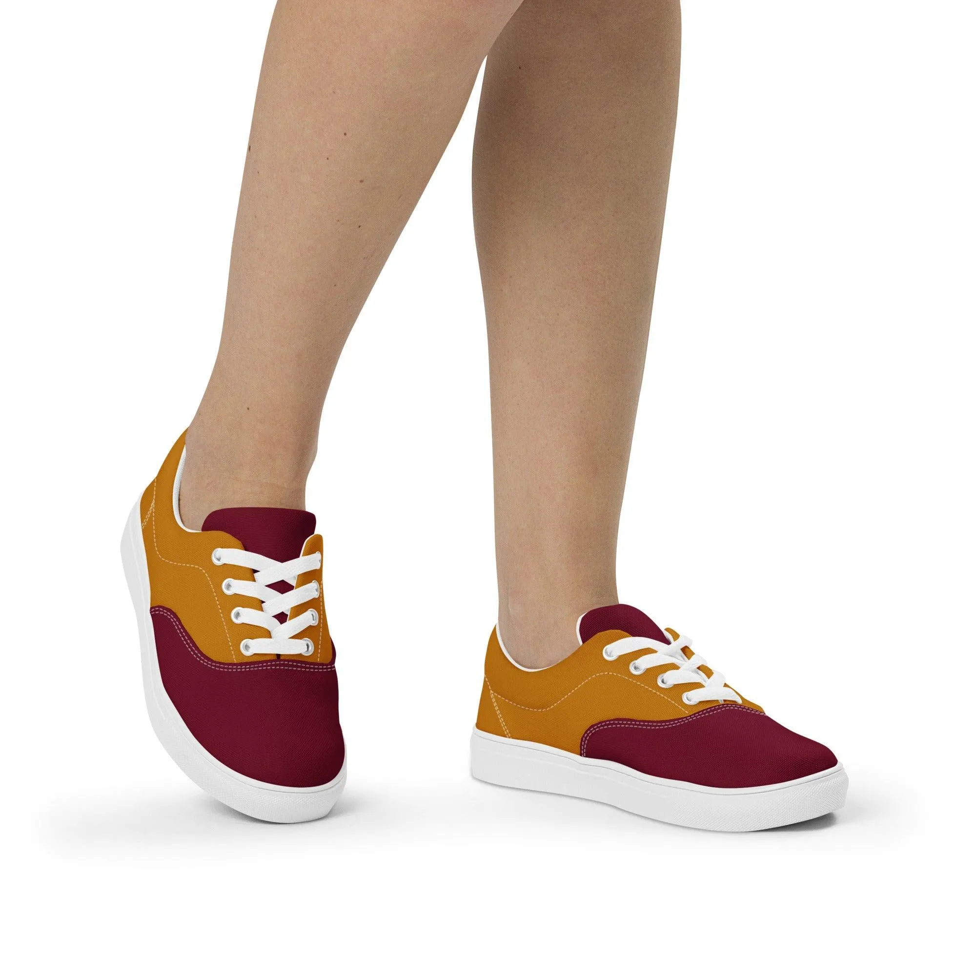 Renai Color Block Lace Up Canvas Sneakers