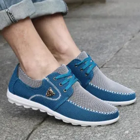 Spring Men Casual Shoes Flat Canvas Shoes for Men Patchwork Shoes Soft Comfortable Breathable Male Footwear Plus Size 39-46