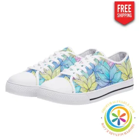 Striking Floral Ladies Low Top Canvas Shoes