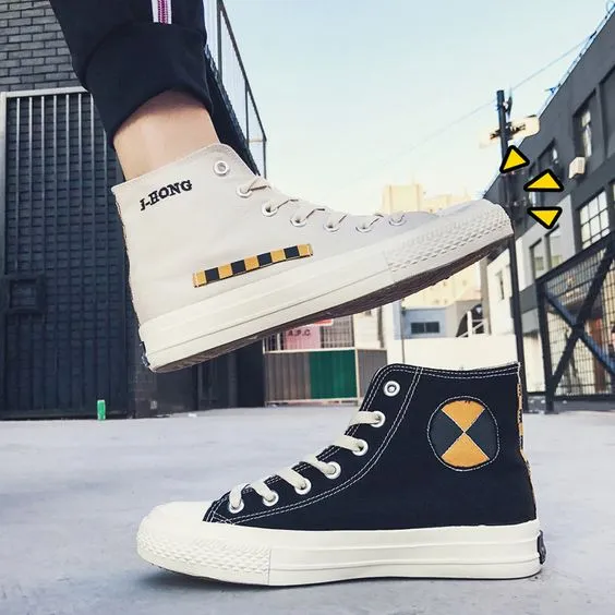 Trendy Student Style High Top Canvas Shoes