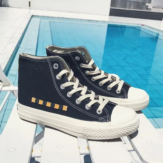 Trendy Student Style High Top Canvas Shoes