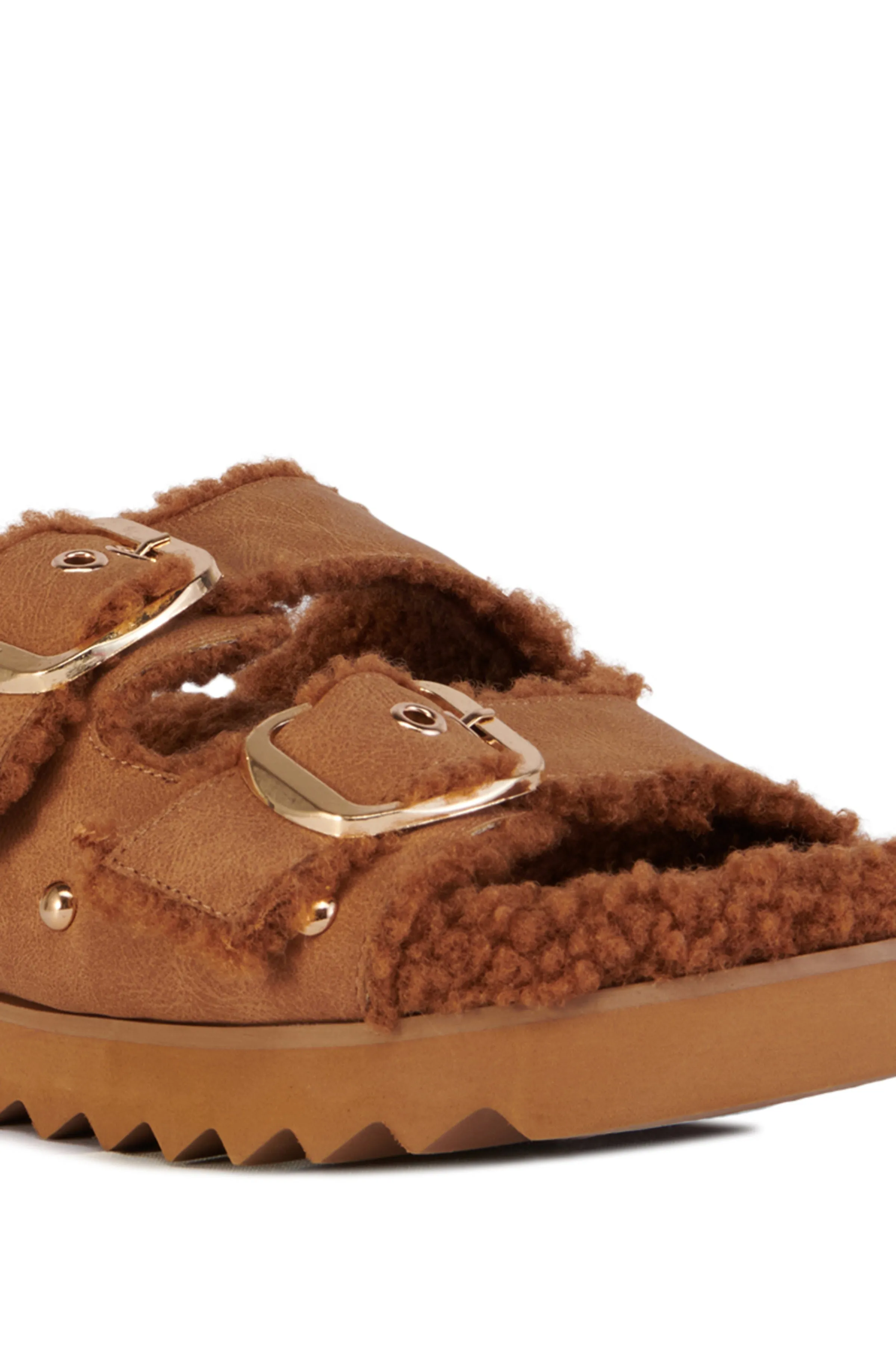TRESOR-CHESTNUT FLAT SLIPPER
