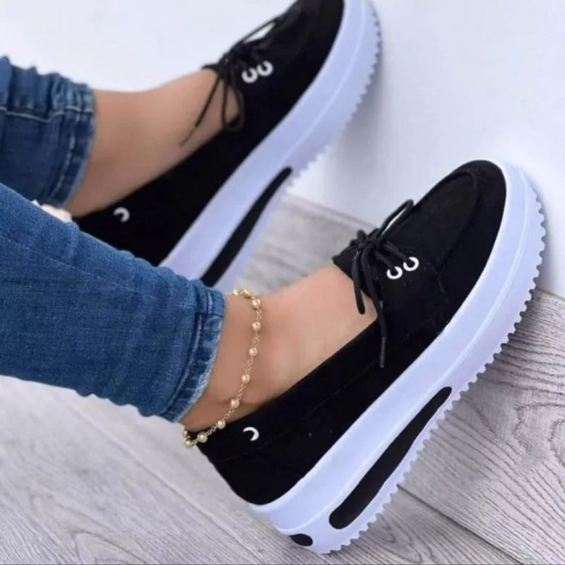 Women Fashion Loafers Lightweight Wedges Casual Thick Bottom Comfy Shoe
