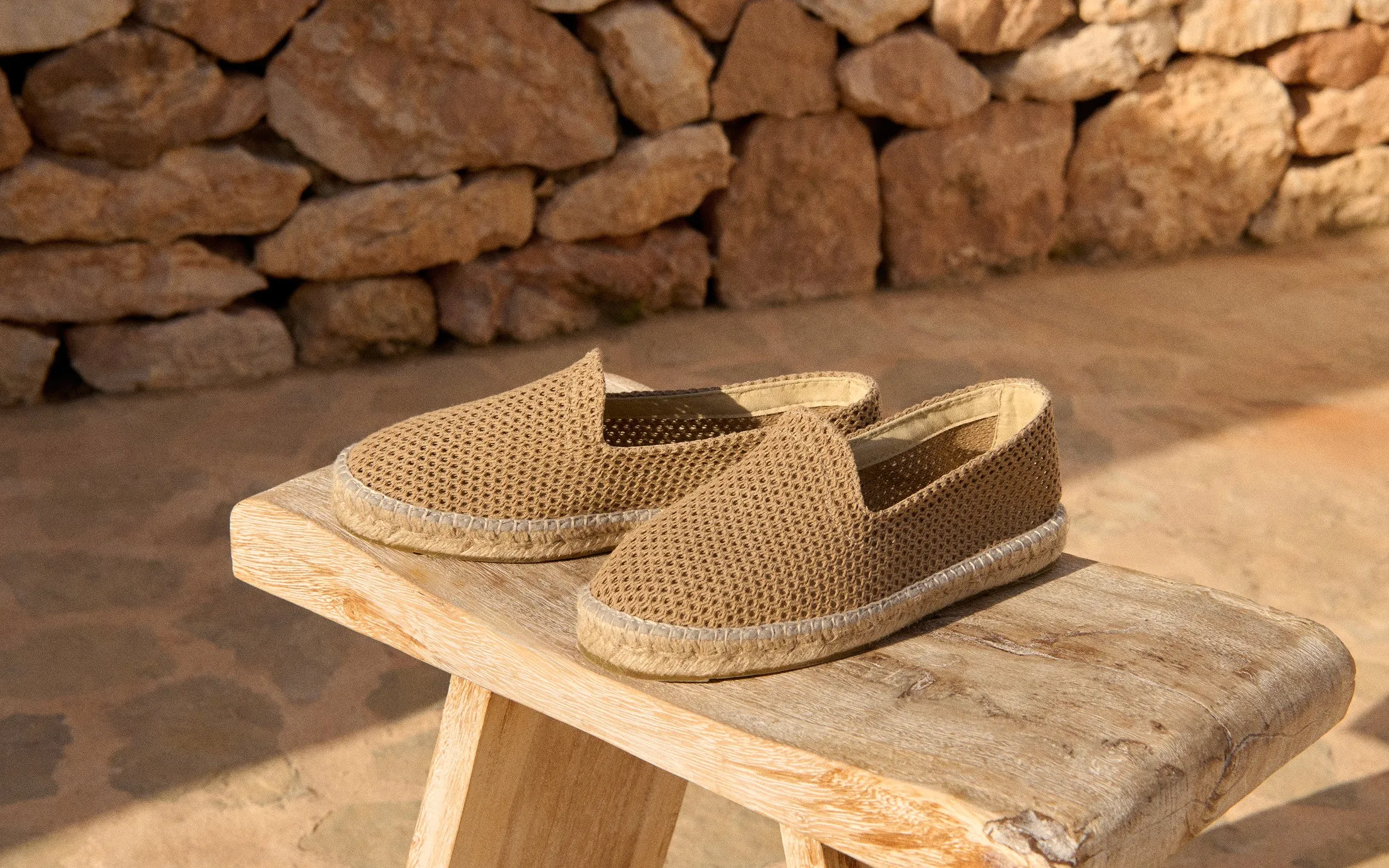 Woven Cotton Espadrilles - O81C0 - Cannes Beige Net
