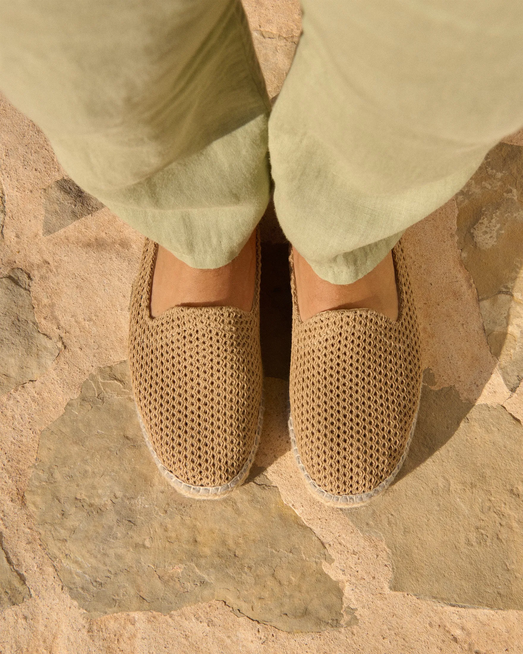 Woven Cotton Espadrilles - O81C0 - Cannes Beige Net