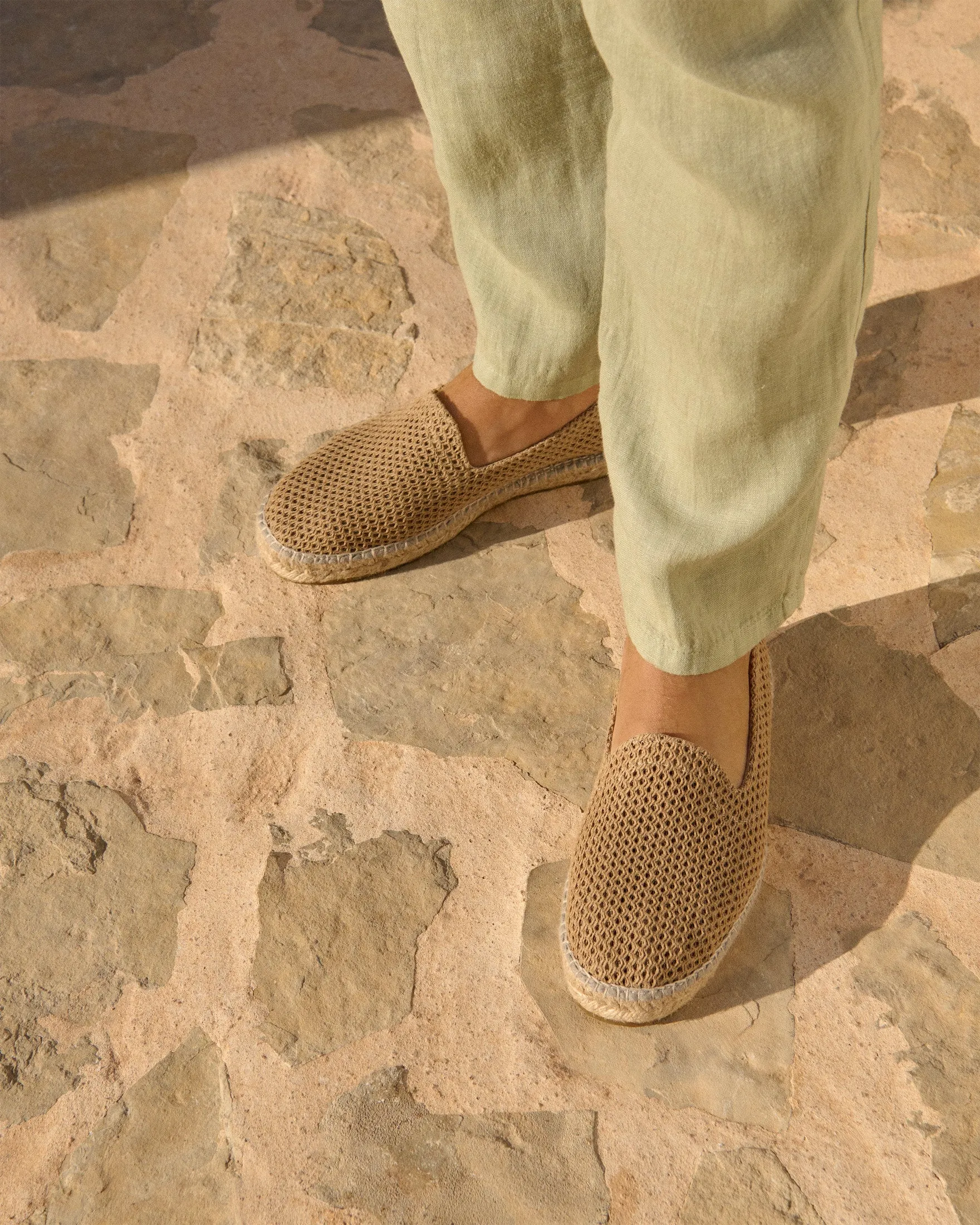Woven Cotton Espadrilles - O81C0 - Cannes Beige Net