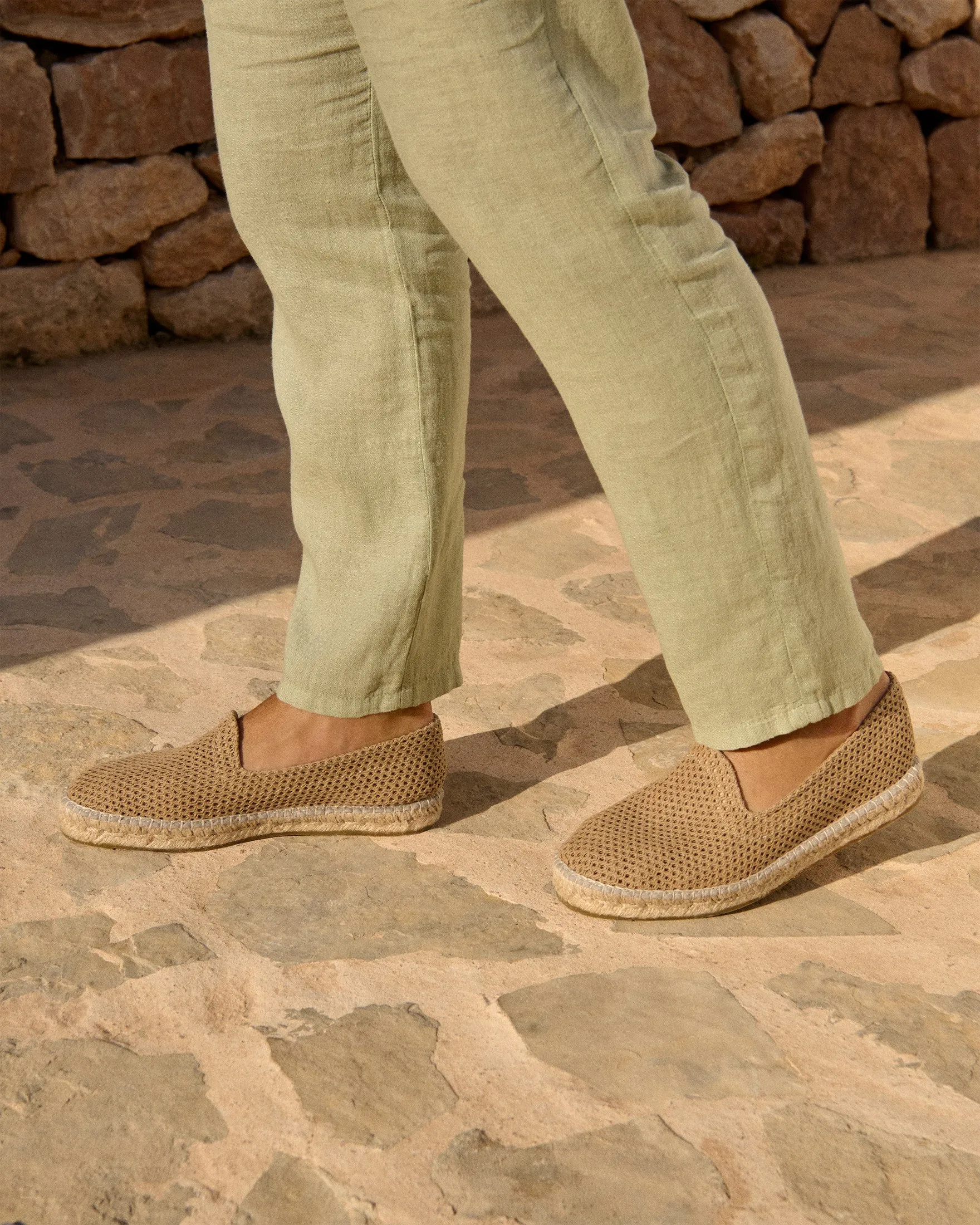Woven Cotton Espadrilles - O81C0 - Cannes Beige Net