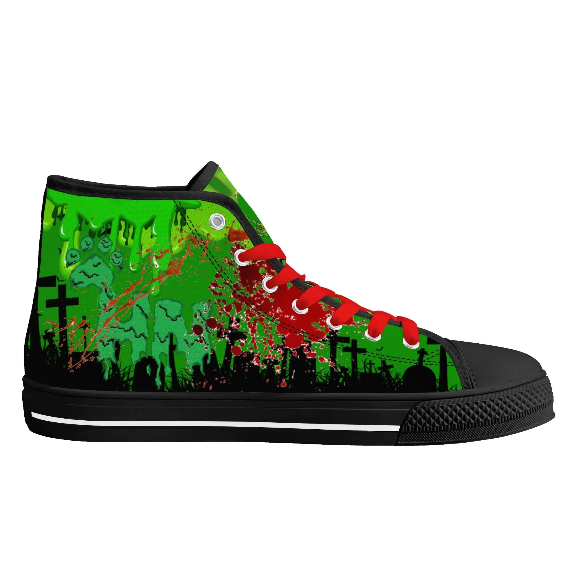 Zombified Mens High Top Canvas Shoes