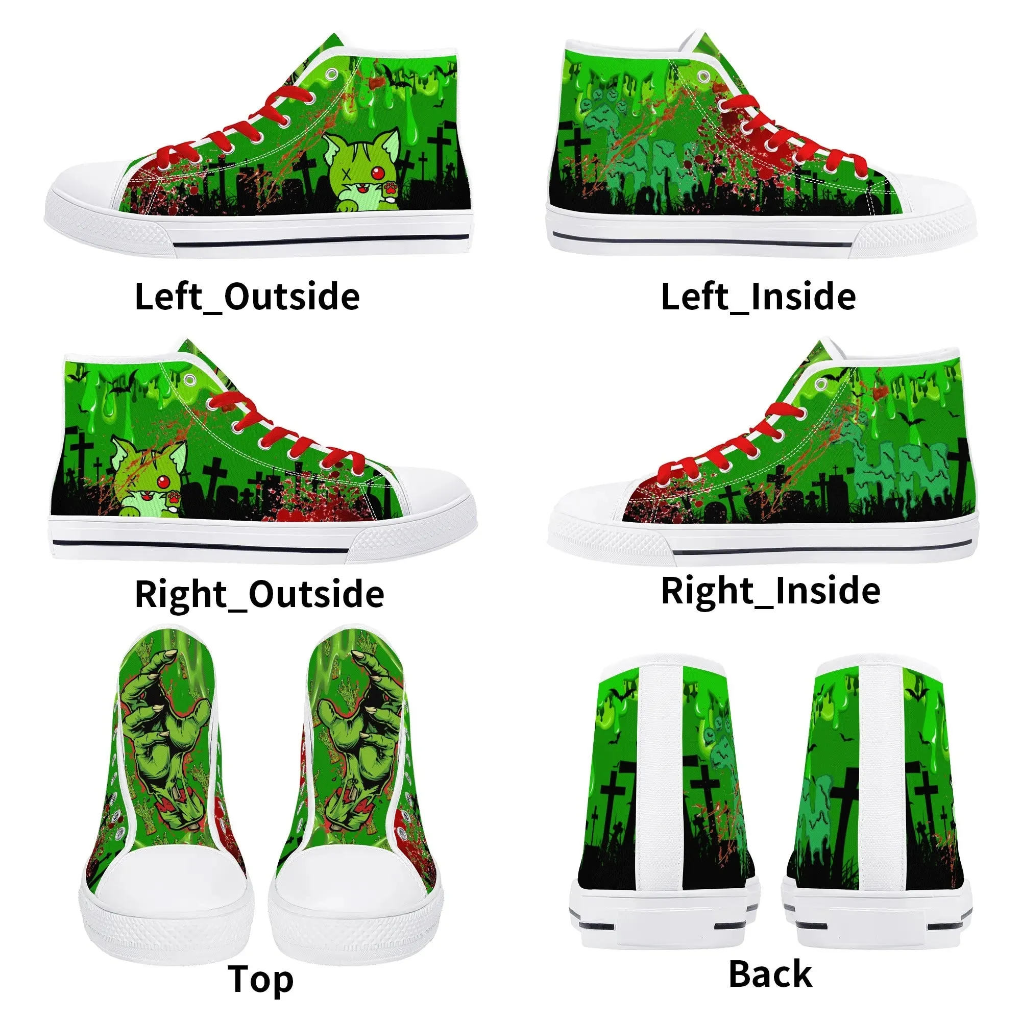 Zombified Mens High Top Canvas Shoes