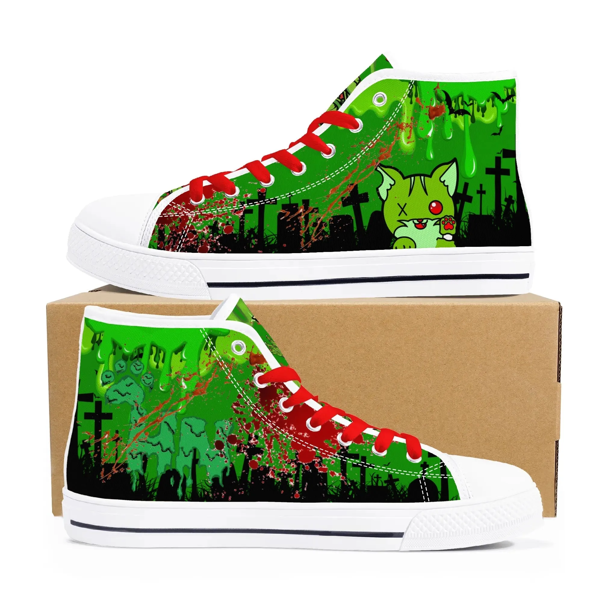 Zombified Mens High Top Canvas Shoes