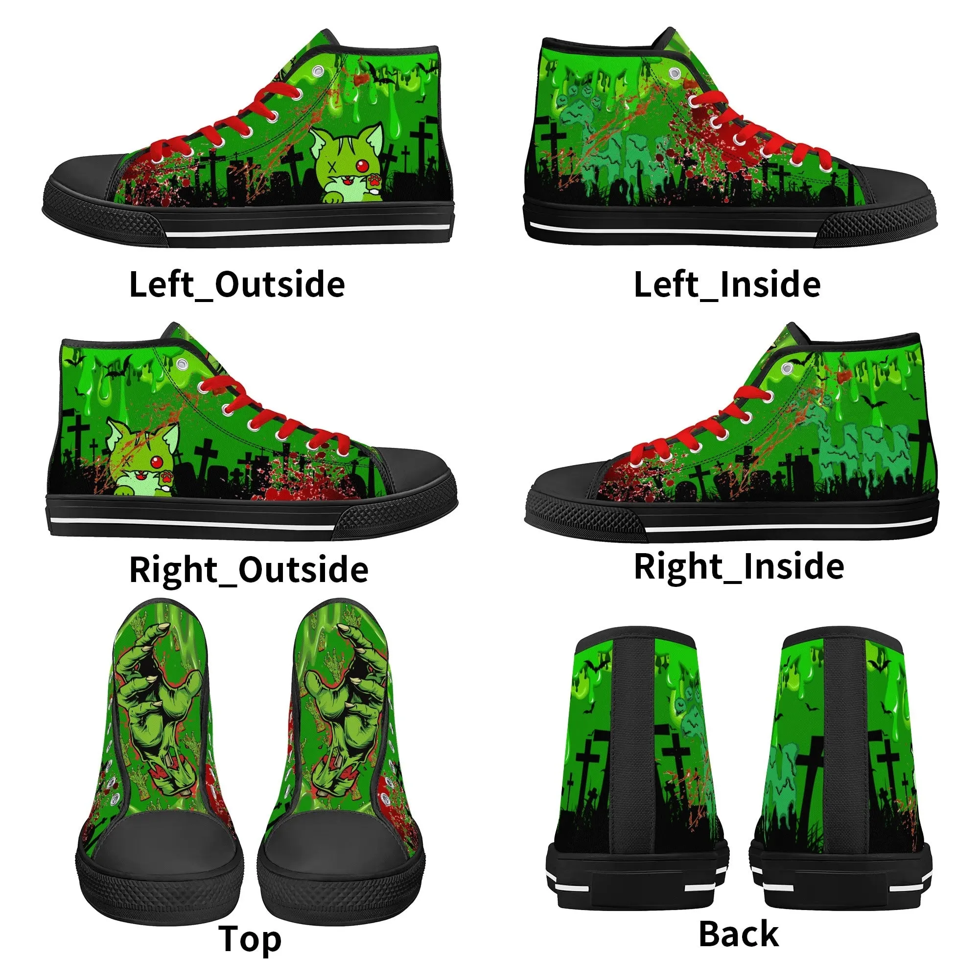 Zombified Mens High Top Canvas Shoes