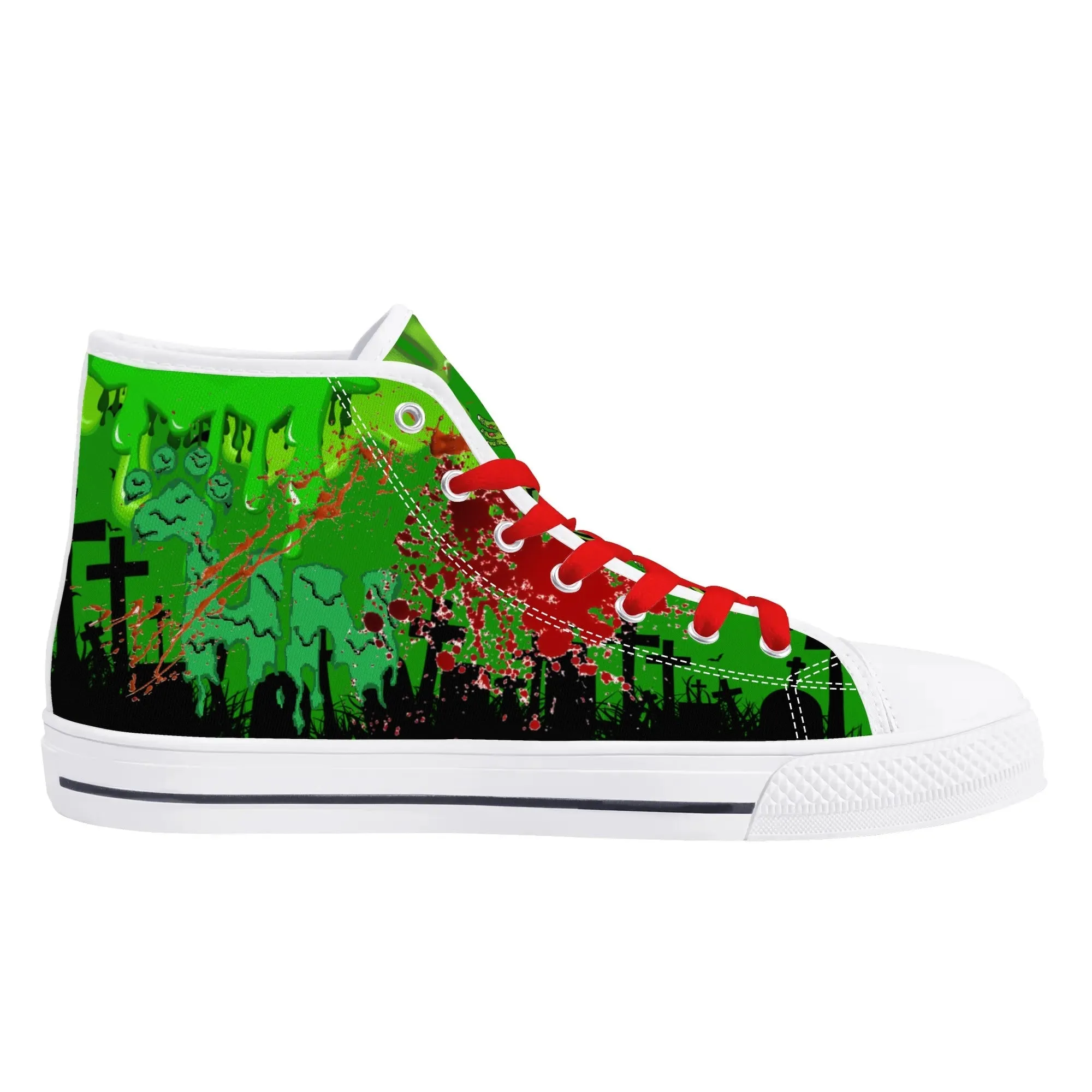 Zombified Mens High Top Canvas Shoes