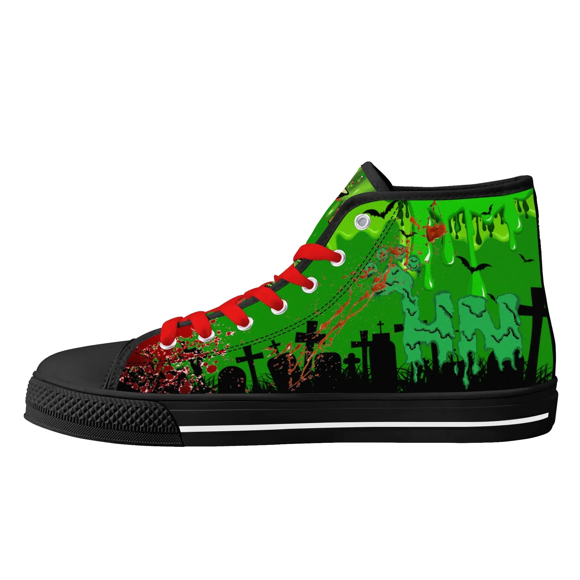 Zombified Mens High Top Canvas Shoes