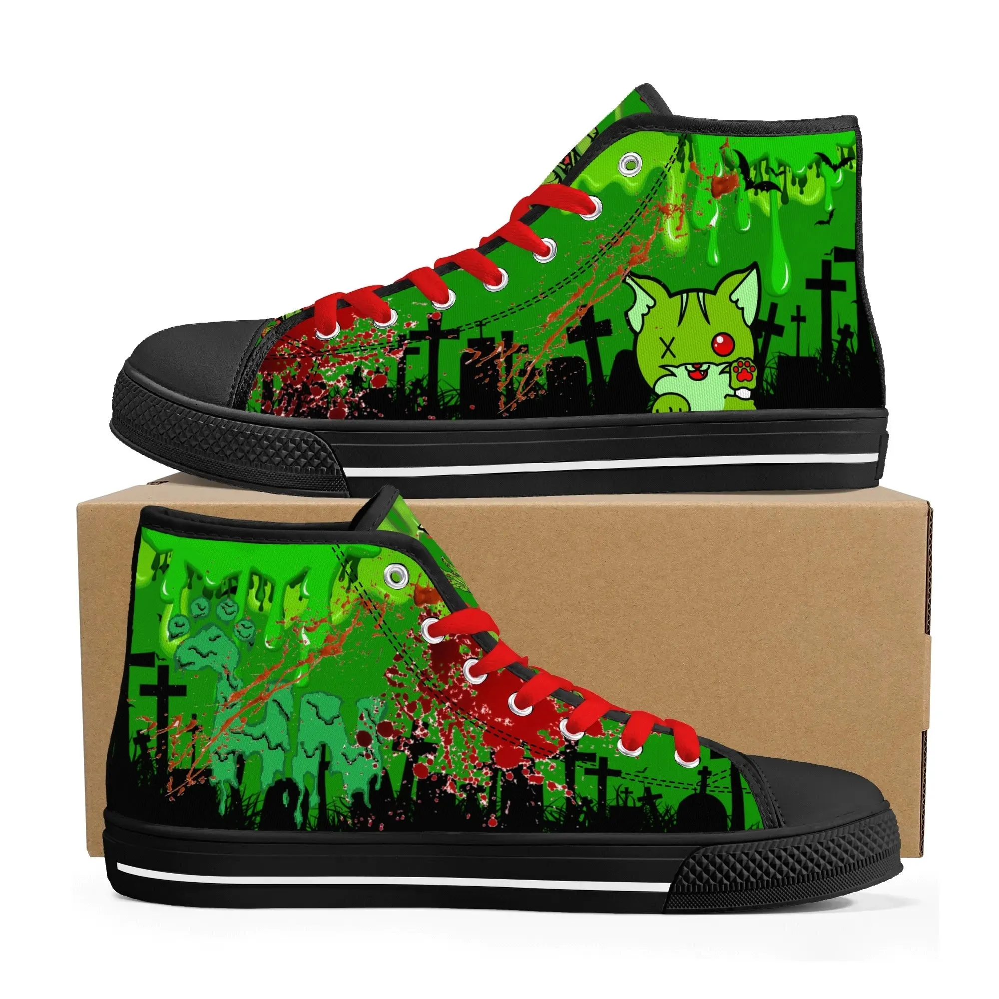 Zombified Mens High Top Canvas Shoes