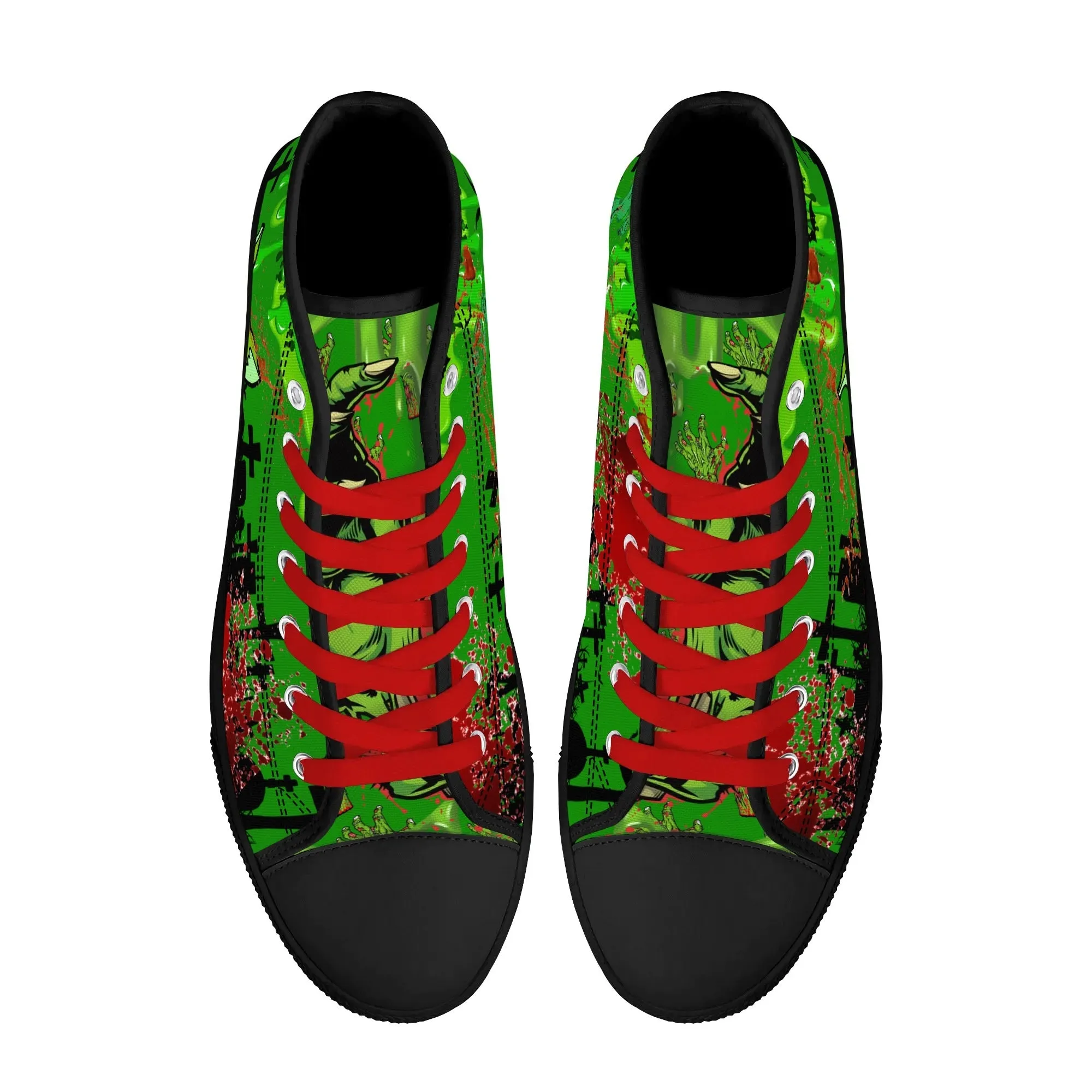 Zombified Mens High Top Canvas Shoes